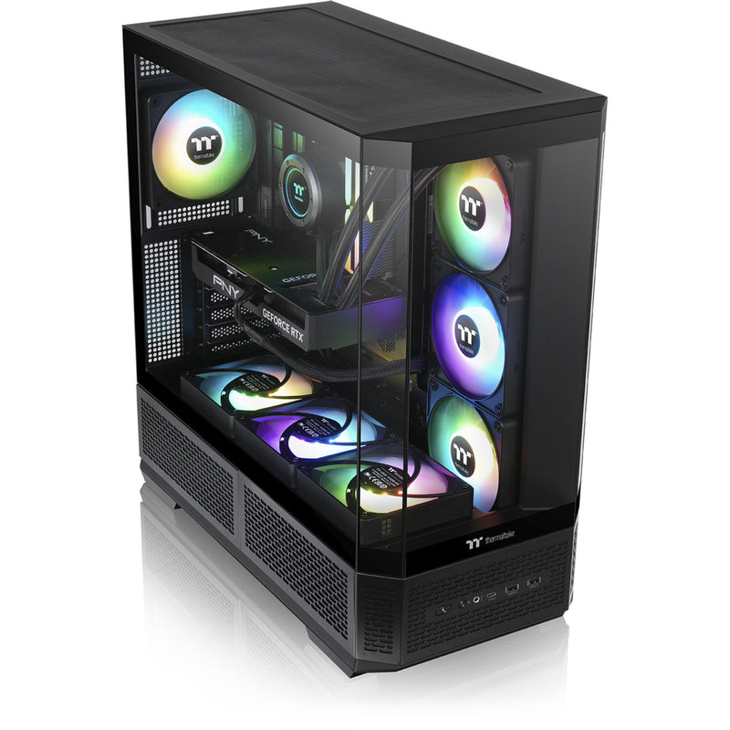 Load image into Gallery viewer, Thermaltake view 370 tg argb midi tower behuizing (zwart | 2x usb-a | 1x usb-c | rgb | tempered glass)
