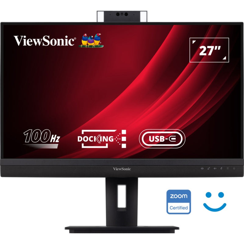 Load image into Gallery viewer, Viewsonic video conferencing docking monitor vg2757v-2k 27 (zwart (mat) grijs, 1x hdmi, 1x displayport, usb-a, usb-c, audio)
