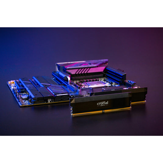 Crucial 64 gb ddr5-6000 (2x 32 gb) dual-kit werkgeheugen (zwart, cp2k32g60c40u5b, pro oc, xmp 3.0, expo)