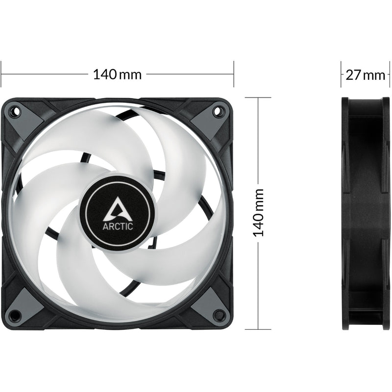 Load image into Gallery viewer, Arctic p14 pwm pst a-rgb case fan (zwart, 140 x 140 x 27 mm)
