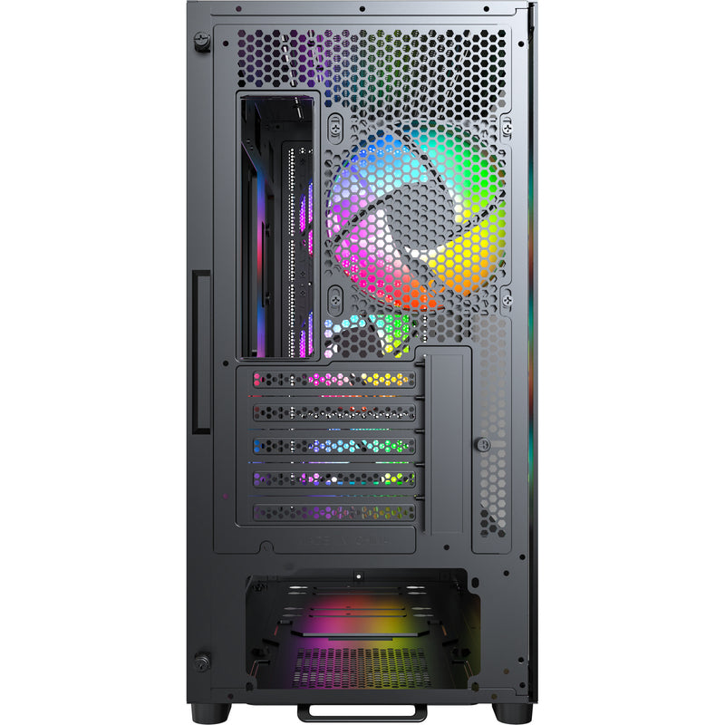 Load image into Gallery viewer, Montech x5m midi tower behuizing (zwart | 2x usb-a | 1x usb-c | rgb | tempered glass)
