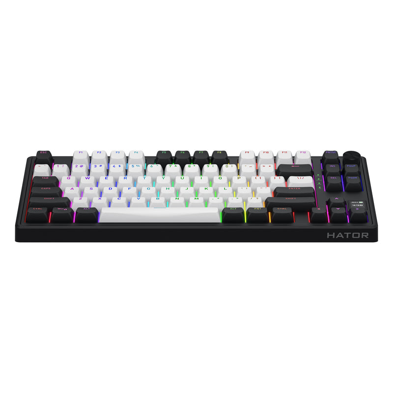 Chargez l'image dans la visionneuse de la galerie, Hator skyfall mag ultima 8k wireless rgb mechanisch gaming toetsenbord (zwart, us lay-out (qwerty), hator aurum ice, 80% (tkl), rgb, double-shot pbt, hot-swap, 2.4ghz | bluetooth | usb-c)
