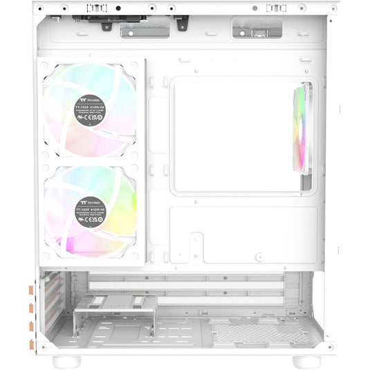 Thermaltake view 170 ws argb mini tower behuizing (wit houtkleur | 2x usb-a | rgb | tempered glass)