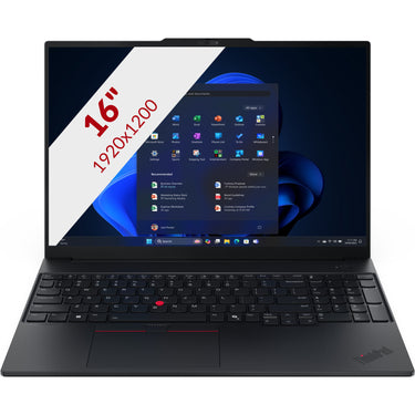 Lenovo thinkpad e16 gen 3 (21sr002fmh) 16 laptop (zwart | ultra 7 255h | arc 140t | 16 gb | 512 gb ssd)