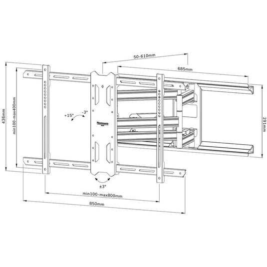 Neomounts wl40s-850bl18 select tv wandsteun standaard (zwart)