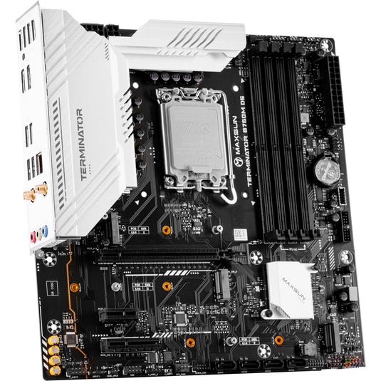Maxsun ms-terminator b760m d5 wifi socket 1700 moederbord (zwart, raid, 2.5 gb-lan, wlan, bt, sound, µatx)