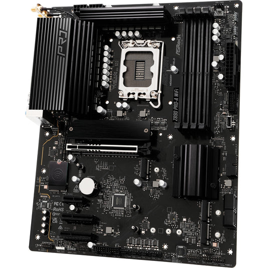 Asrock z890 pro-a wifi socket 1851 moederbord (zwart, raid, 2.5gb-lan, wi-fi 6e, bt, sound, atx)
