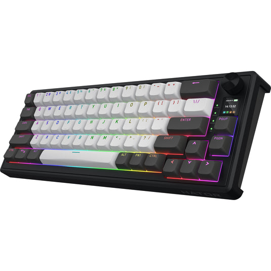 Hator skyfall pro wireless rgb mechanisch gaming toetsenbord (zwart, us lay-out (qwerty), hator aurum vanilla silent, 65%, rgb, double-shot pbt, hot-swap, 2.4ghz | bluetooth | usb-c)