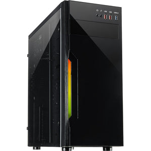 Inter-tech b-42 rgb midi tower behuizing (zwart | 3x usb-a | rgb | window)