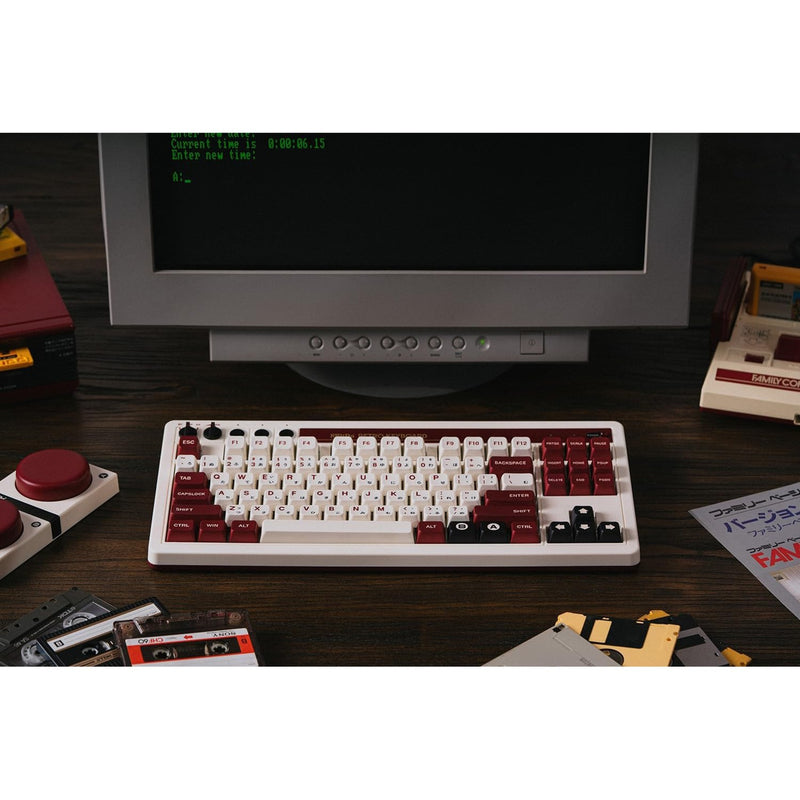 Load image into Gallery viewer, 8bitdo retro mechanical keyboard fami edition (beige, us lay-out (qwerty), kailh box white, 80% (tkl), bluetooth low energy, wireless 2.4g, usb)

