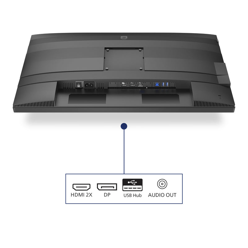 Chargez l'image dans la visionneuse de la galerie, Philips 24b2g5200 23.8 monitor (zilver zwart, vga, hdmi, displayport, usb, audio, 100 hz)
