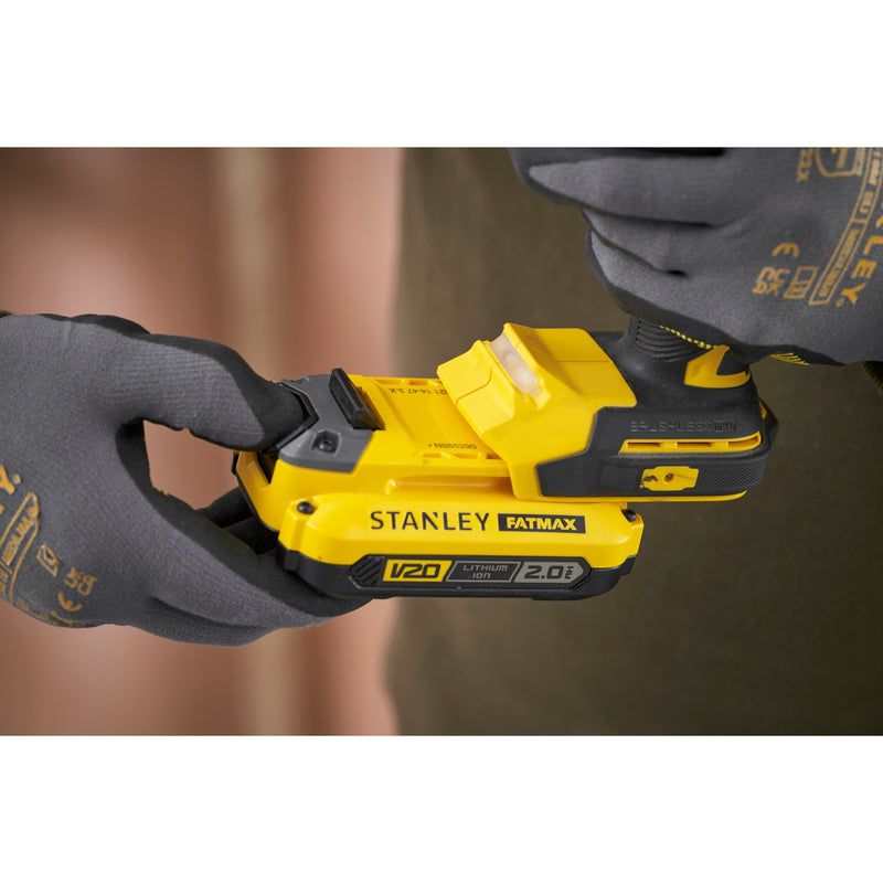 Load image into Gallery viewer, Stanley fatmax v20 18v borstelloze schroefklopboormachine (geel zwart, accu en oplader niet inbegrepen)
