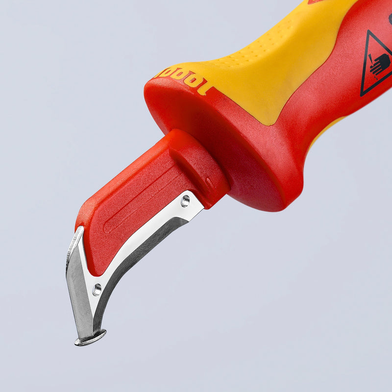 Load image into Gallery viewer, Knipex ontmantelingsmes 9855sb (rood geel, 180 mm)
