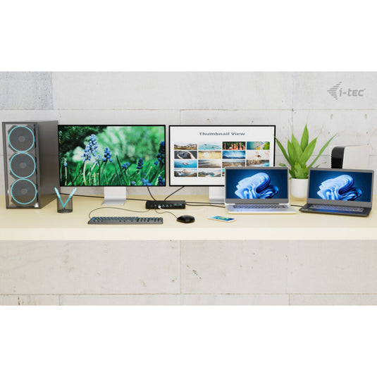 I-tec usb-c kvm dock pro dockingstation (zwart)