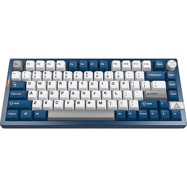 Montech mkey pro freedom rgb mechanisch toetsenbord (donkerblauw, us lay-out (qwerty), gateron g pro yellow, 75%, hot-swappable, rgb, double-shot pbt, usb-c | 2.4 ghz | bluetooth 5.2)