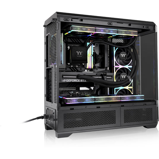 Thermaltake view 600 tg big tower behuizing (zwart | 2x usb-a | 1x usb-c | tempered glass)