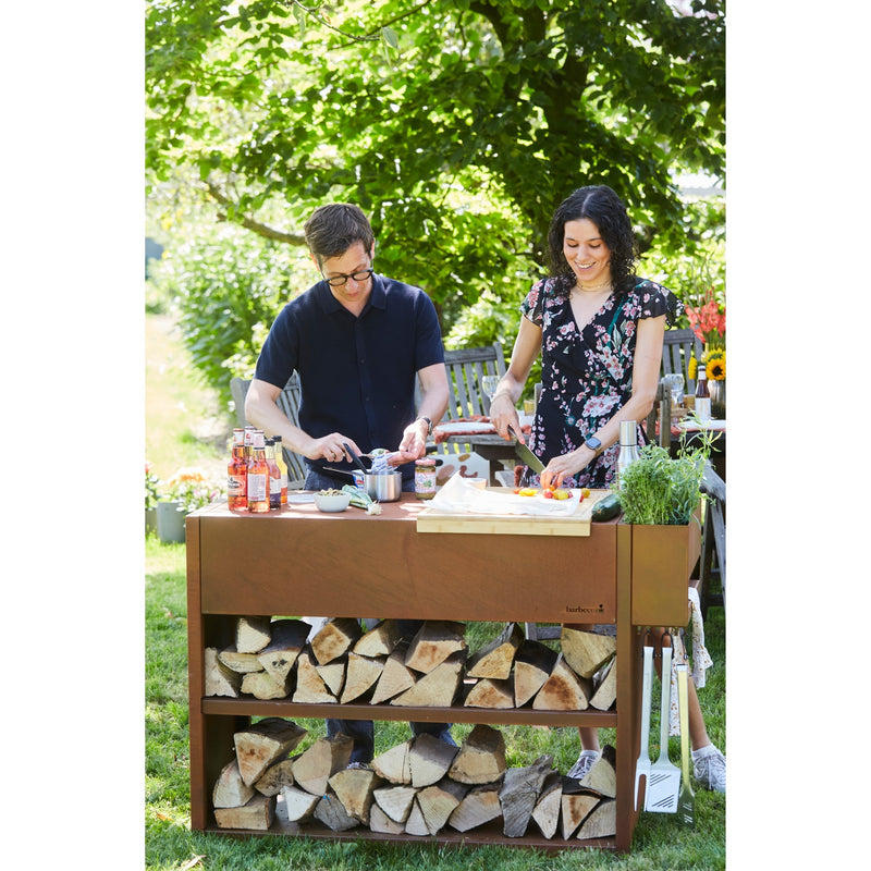 Load image into Gallery viewer, Barbecook nestor buddy uit cortenstaal tafel
