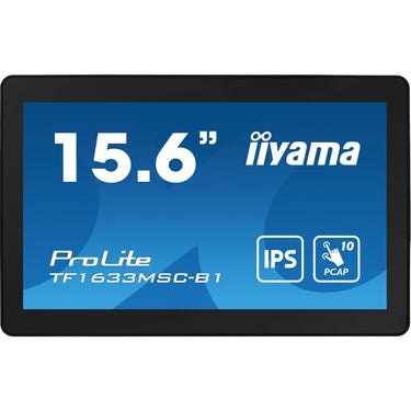 Iiyama prolite tf1633msc-b1 15.6 touchscreen monitor (zwart, hdmi, displayport, 2x usb-a)