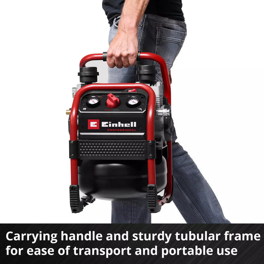Einhell silenzzo 18 160 professionele draadloze luchtcompressor (zwart rood, accu en oplader niet inbegrepen)