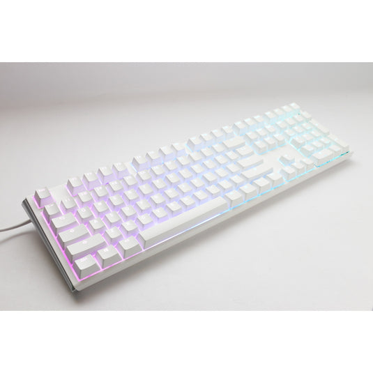 Ducky one 3 classic pure white rgb mechanisch toetsenbord (wit, us lay-out (qwerty), cherry mx silent red, 100%, rgb led, double-shot pbt, hot-swappable, quack mechanics)