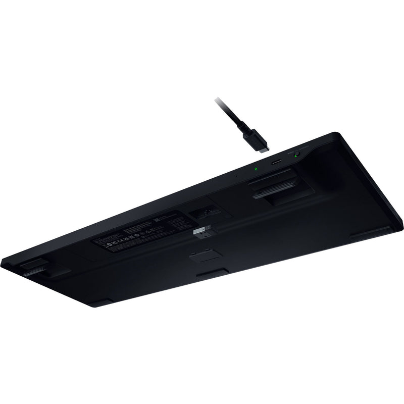 Afbeelding laden in galerijviewer, Razer blackwidow v4 low-profile hyperspeed rgb mechanisch gaming toetsenbord (zwart, us lay-out (qwerty), low-profile yellow, 100%)

