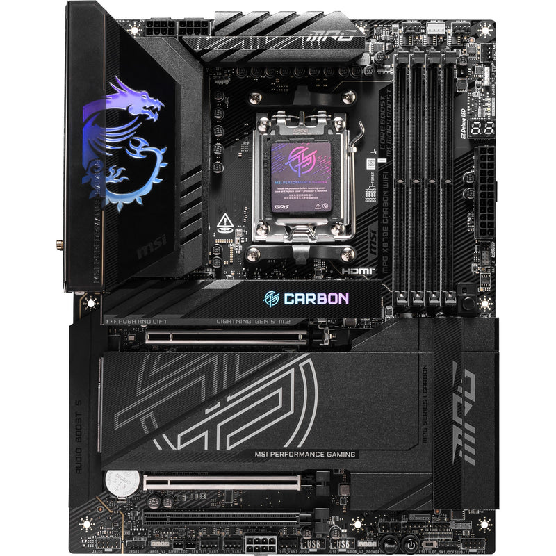 Load image into Gallery viewer, Msi mpg x870e carbon wifi socket am5 moederbord (raid, 5gb-lan, 2,5gb-lan, wi-fi 7, bt, sound, atx)
