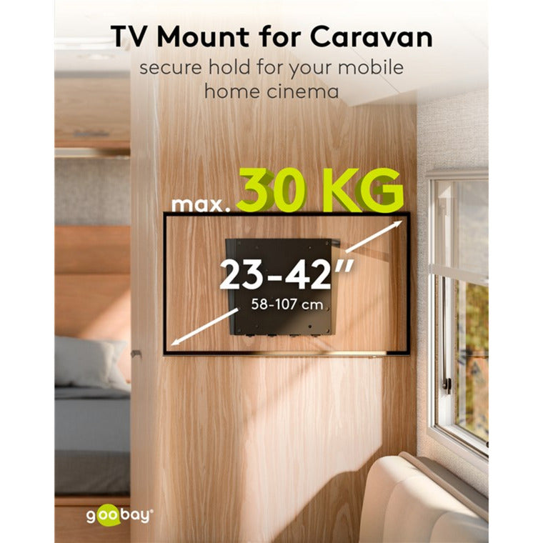 Load image into Gallery viewer, Goobay tv wall mount caravan fixed (m), 23 to 42 inch wandmontage (zwart)
