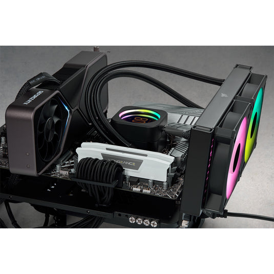 Corsair vengeance rgb 32 gb ddr5-6000 (2x 16 gb) werkgeheugen (zwart, cmh32gx5m2d6000z38, xmp, expo)
