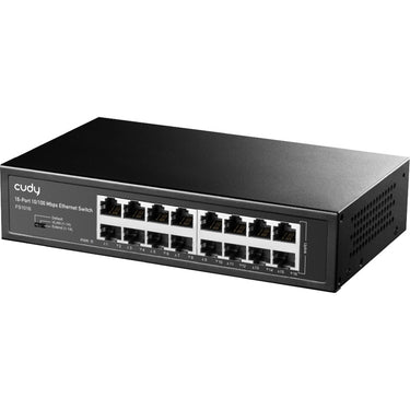 Cudy 16-port 10 100 mbps ethernet switch (zwart)
