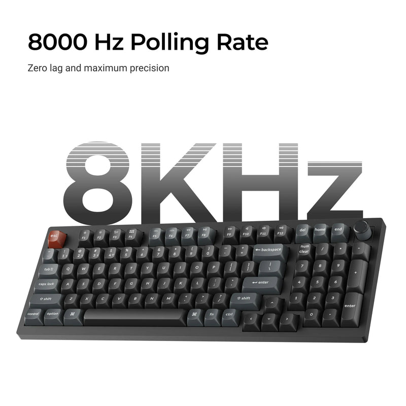 Load image into Gallery viewer, Keychron v5 ultra 8k wireless custom mechanical keyboard (zwart, us lay-out (qwerty), silk pom brown, 96%, rgb, hot swap, 2.4 ghz | bluetooth 5.3 | usb-c)
