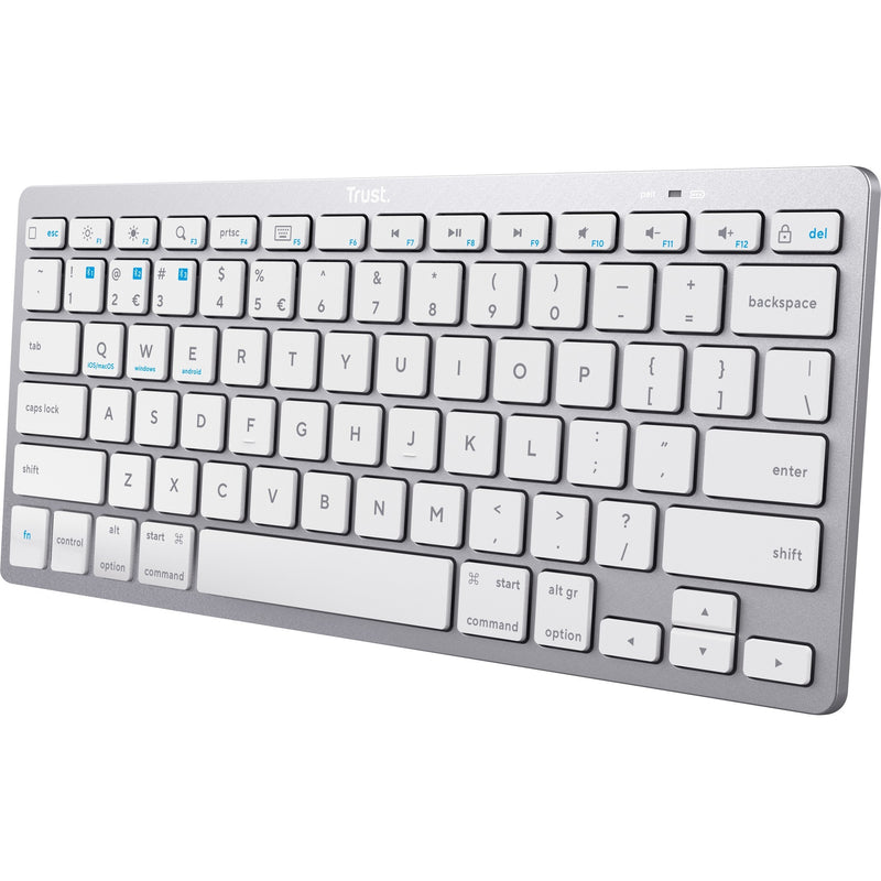 Load image into Gallery viewer, Trust wireless bluetooth keyboard, toetsenbord (grijs wit, us lay-out, scissor switches, bluetooth 4.0)
