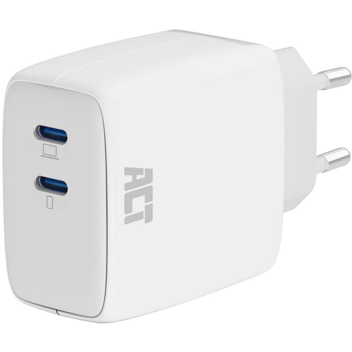 Load image into Gallery viewer, Act connectivity usb-c lader 65w 2-port met power delivery pps en ganfast (wit)
