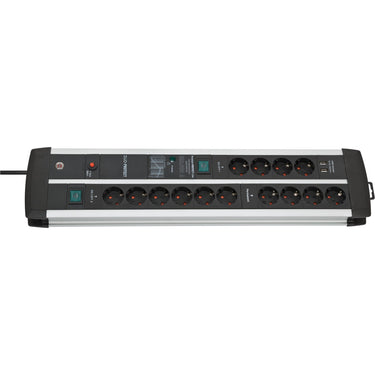 Brennenstuhl premium-protect-line 14-voudige stekkerdoos met overspanningsbeveiliging en usb-poorten (usb a-poorten 5v 3,10a, 15,5w, 2 schakelaars, 3m kabel, made in germany)