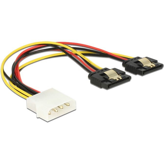 Afbeelding laden in galerijviewer, Delock power molex 4-pin male naar 2x sata 15-pin splitterkabel (zwart rood, 0,2 meter)
