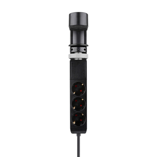 Neomounts ds22-840bl6 bureaucontactdoos met klem en usb-c en usb-a poorten - quick-charge stekkerdoos (zwart)