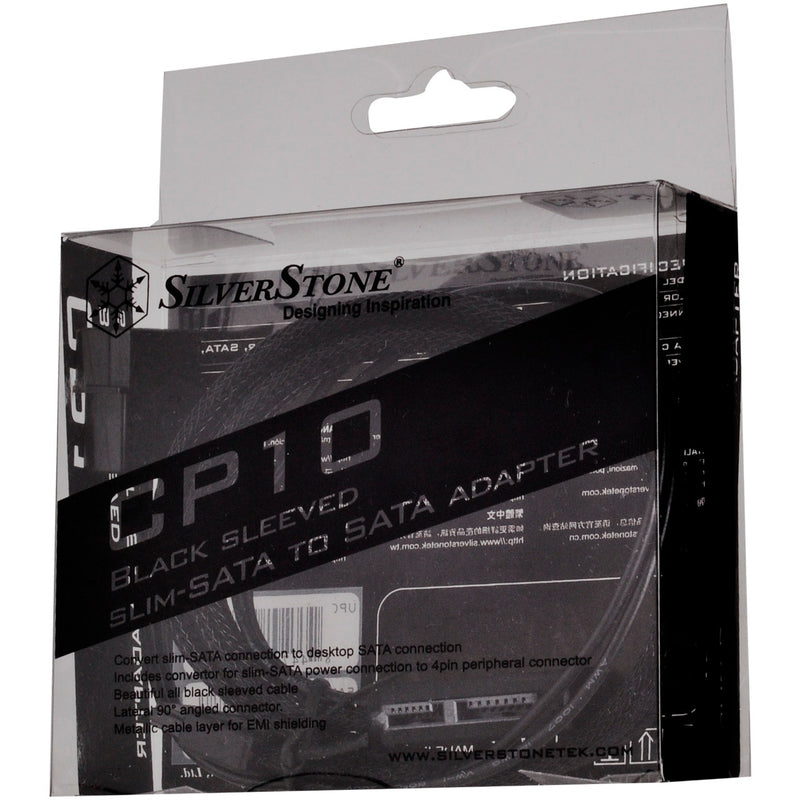 Load image into Gallery viewer, Silverstone slim sata 2-in-1 datakabel + stroomadapter (zwart, cp10)
