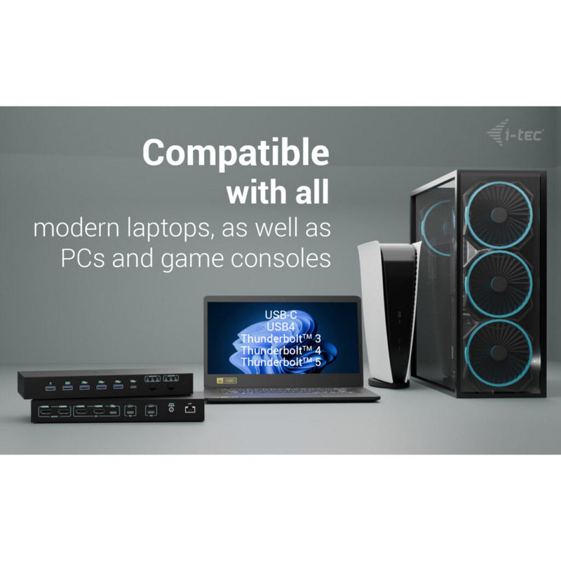 Chargez l'image dans la visionneuse de la galerie, I-tec usb-c kvm dock pro dockingstation (zwart)
