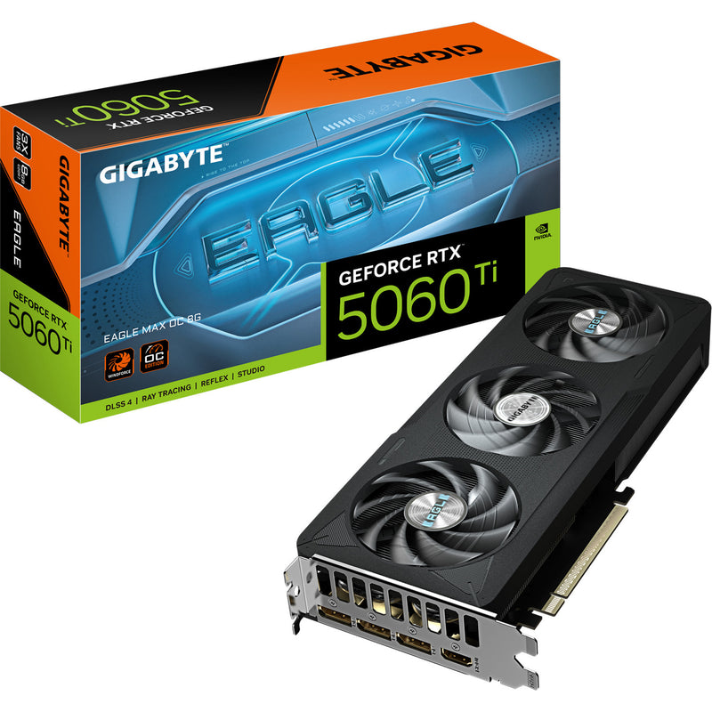 Afbeelding laden in galerijviewer, Gigabyte geforce rtx 5060 ti eagle max oc 8g grafische kaart (dlss 4, 3x displayport, 1x hdmi 2.1)
