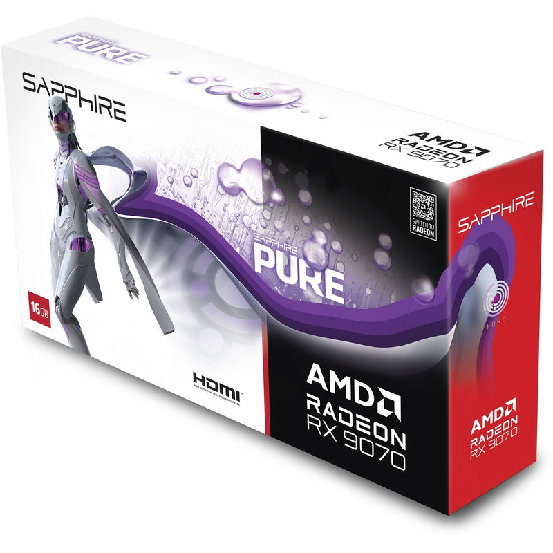 Load image into Gallery viewer, Sapphire radeon rx 9070 pure oc grafische kaart (wit, 2x displayport, 2x hdmi, rdna4)
