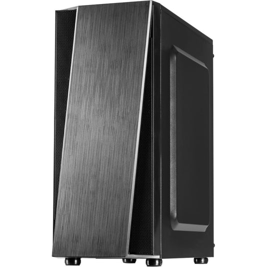Inter-tech t-11 televen midi tower behuizing (zwart | 3x usb-a | window)