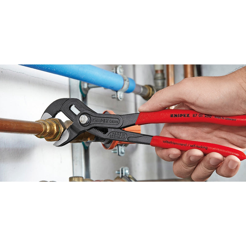 Load image into Gallery viewer, Knipex cobra 250 mm 87 01 250 zweedse- waterpomp-tang (rood, getande grijpvlakken, doorgestoken scharnier )
