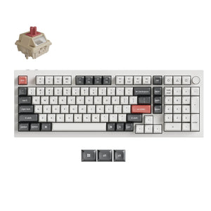 Keychron q5 ultra-m3 8k wireless custom mechanical keyboard (wit, us lay-out (qwerty), silk pom red, 96%, rgb, hot swap, 8k, 2.4 ghz | bluetooth 5.2 | usb-c)
