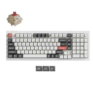 Keychron q5 ultra-m3 8k wireless custom mechanical keyboard (wit, us lay-out (qwerty), silk pom red, 96%, rgb, hot swap, 8k, 2.4 ghz | bluetooth 5.2 | usb-c)