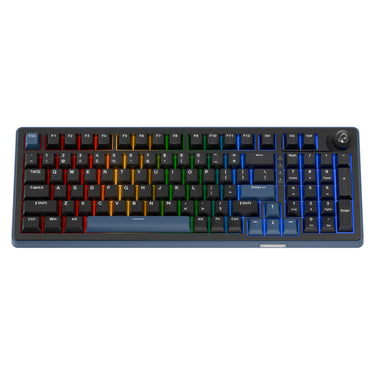 Ducky ok-m-98 rgb mechanisch toetsenbord (zwart, us lay-out (qwerty), ktt linear, 96%, rgb, hot-swap, pbt, 2.4 ghz | bluetooth | usb-c)