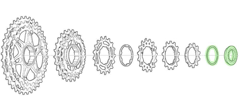 Load image into Gallery viewer, Shimano lock ring with spacer for cs-m771-10

