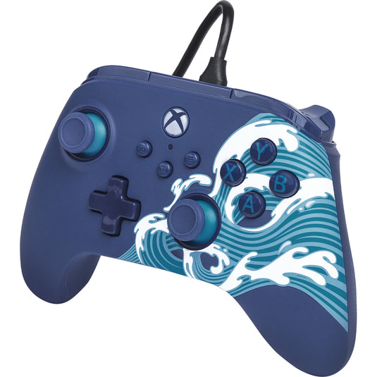 Powera advantage controller met kabel voor de xbox series x|s - watergolf (azuurblauw, xbox series x|s, xbox one, pc)