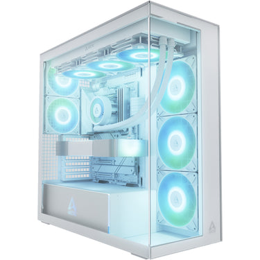 Arctic xtender vg midi tower behuizing (wit | 2x usb-a | 1x usb-c | rgb | tempered glass)