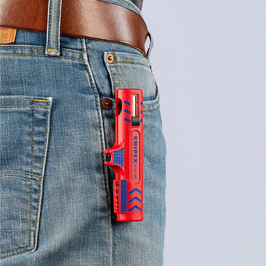 Knipex universele kabelstripper 1685125sb kabelstrip- ontmantelingsgereedschap (rood blauw)