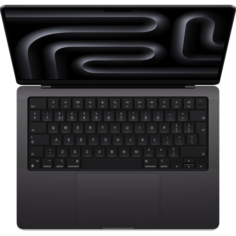Afbeelding laden in galerijviewer, Apple macbook pro 2023 14 (mrx43n a) refurbished laptop (zwart | m3 pro 12 core | 18‑core gpu | 18 gb ram | 1 tb ssd)
