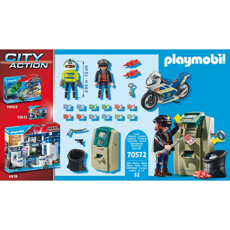 Load image into Gallery viewer, Playmobil city action - politiemotor: achtervolging van de geldrover constructiespeelgoed (70572)
